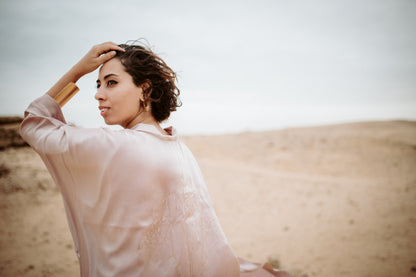 Isis Flowers Embroidered Kimono