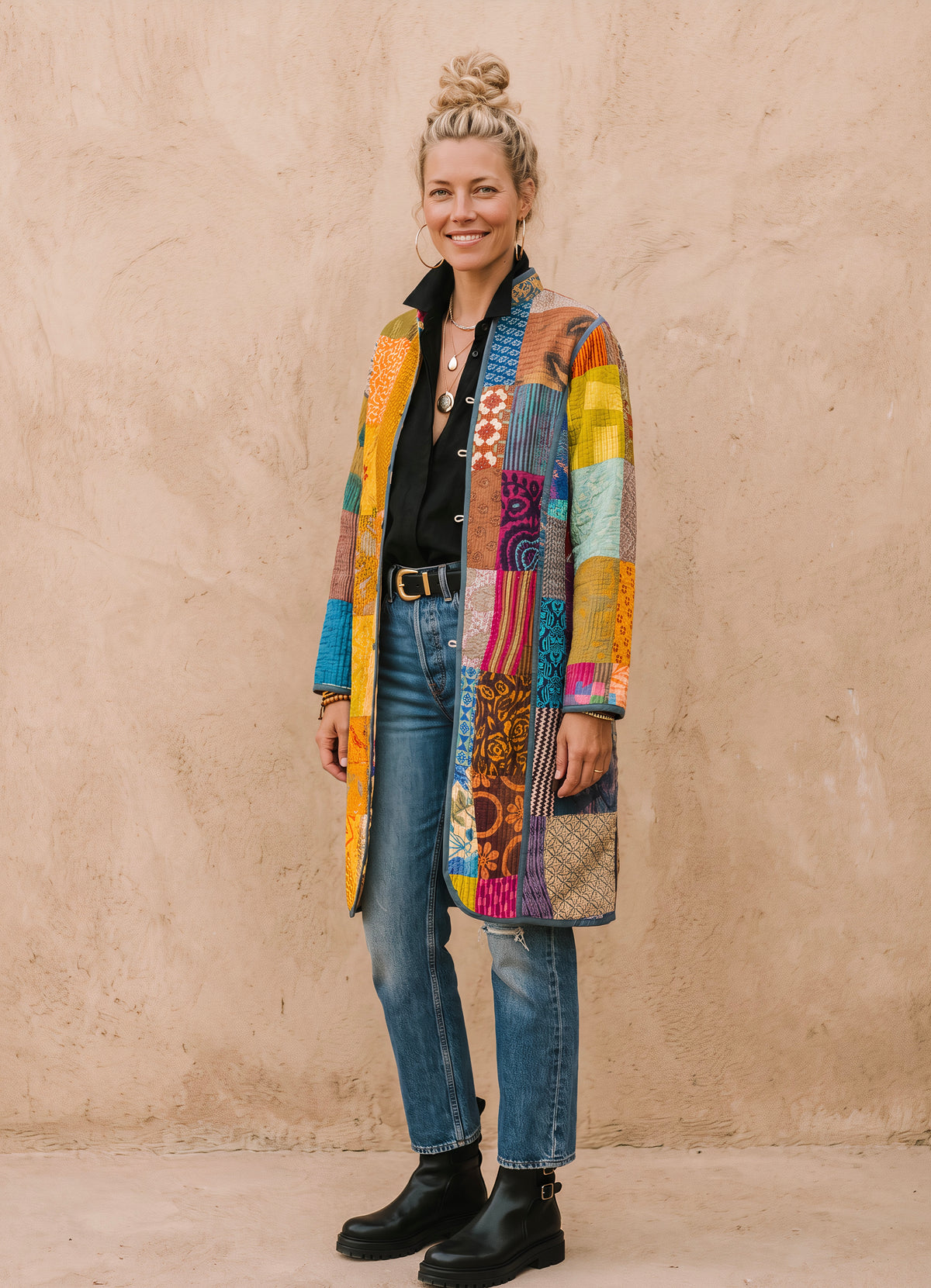 The Reversible Artisan Silk Coat | Mya