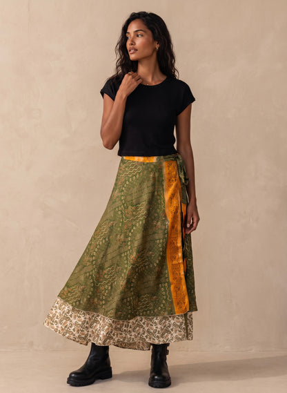 Multi-Wrap Skirt & Dress| Golden Green