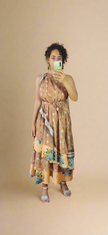 Simone Silk Double Layers Wrap Skirt