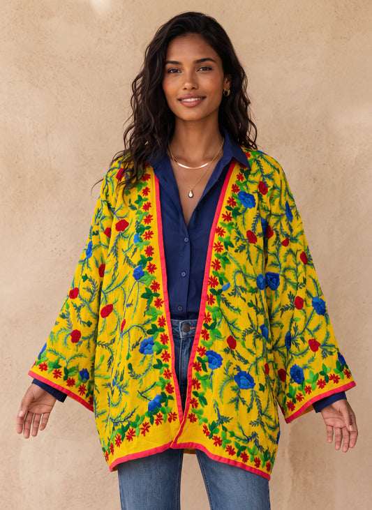 The Artisan Cardigan| Red Yellow