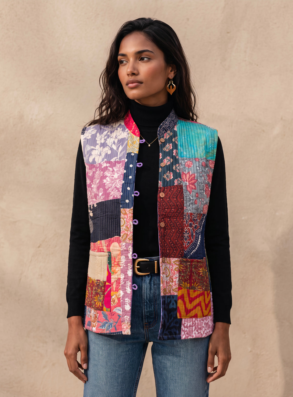 The Reversible Artisan Cotton Jacket| Purple Back