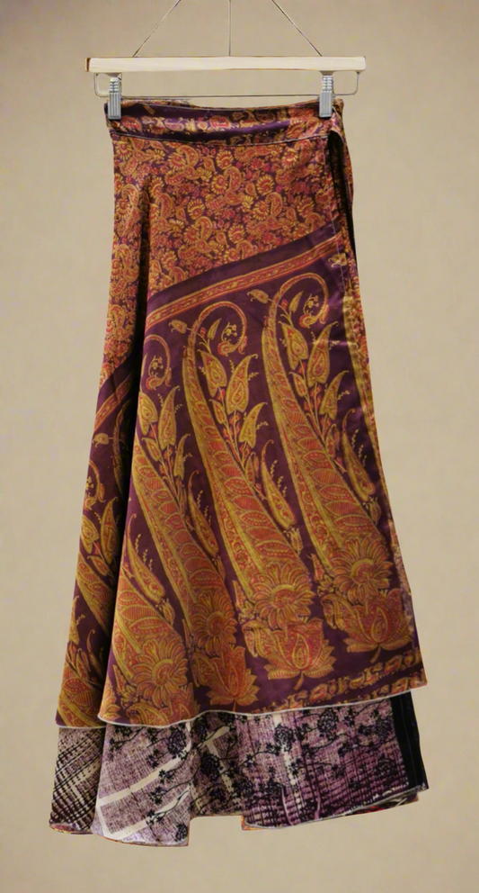 Maharani Silk Double layer Wrap Skirt