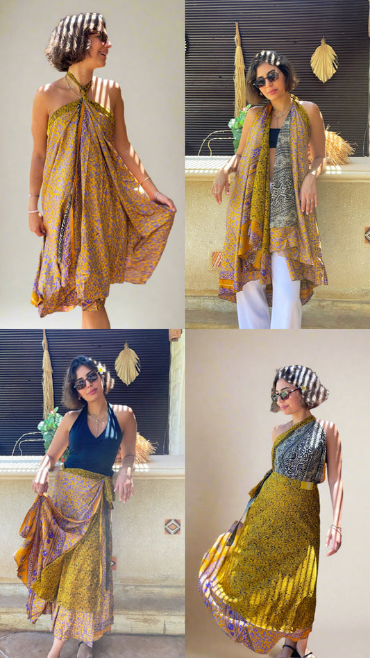 Biba Silk Double layers Wrap Skirt