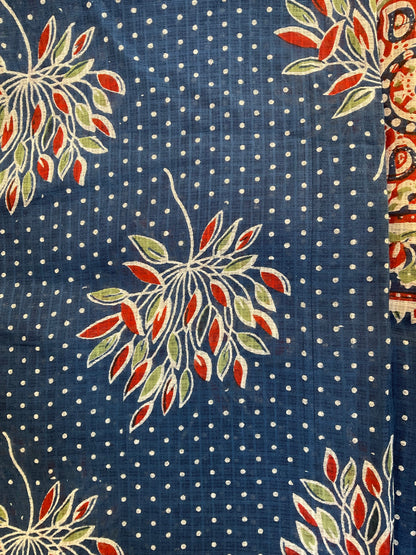 Arya Ajrakh Block Print Cotton Scarf| Navy Blue