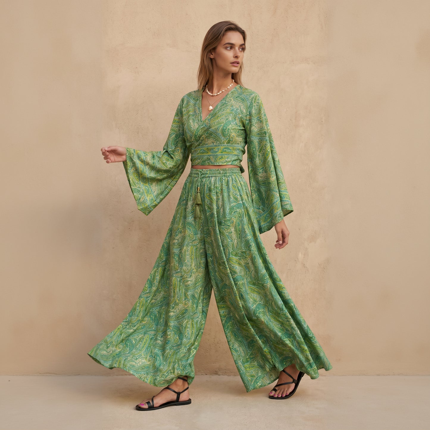 Kira Pants & Top| Tropical Green