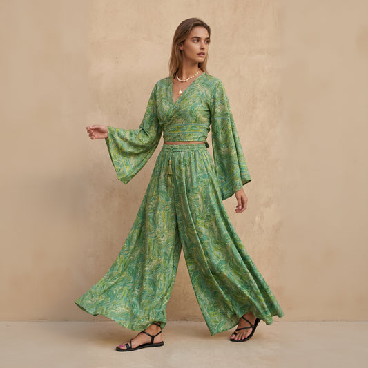 Kira Pants & Top| Tropical Green