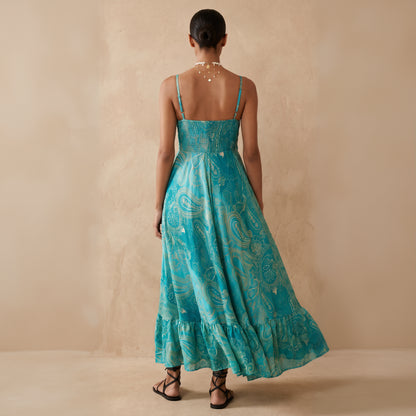 The Aurelia Silk Dress Turquoise