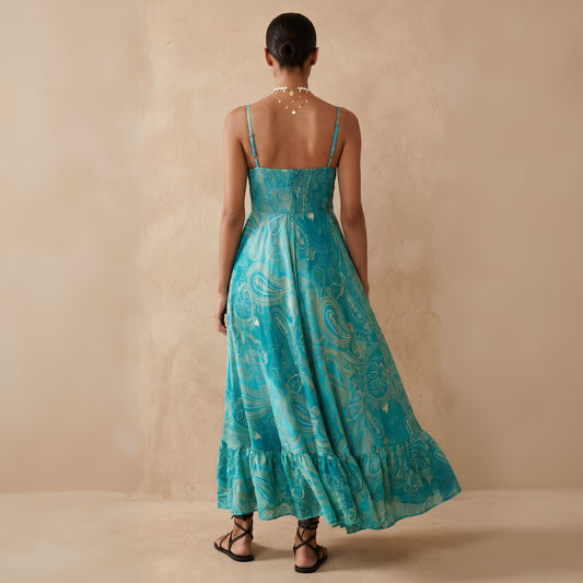 The Aurelia Silk Dress Turquoise