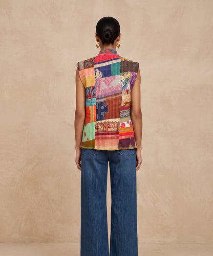 The Reversible Artisan Silk Jacket| Light Green Back