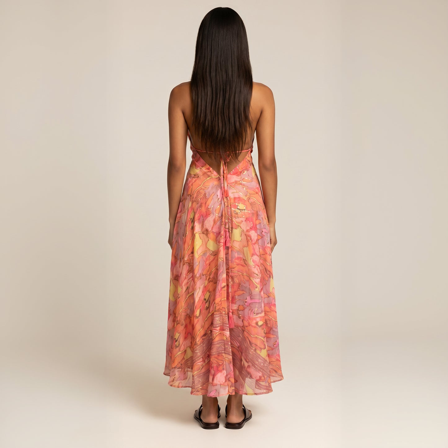The Serenity Silk Dress Peach