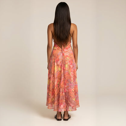 The Serenity Silk Dress Peach