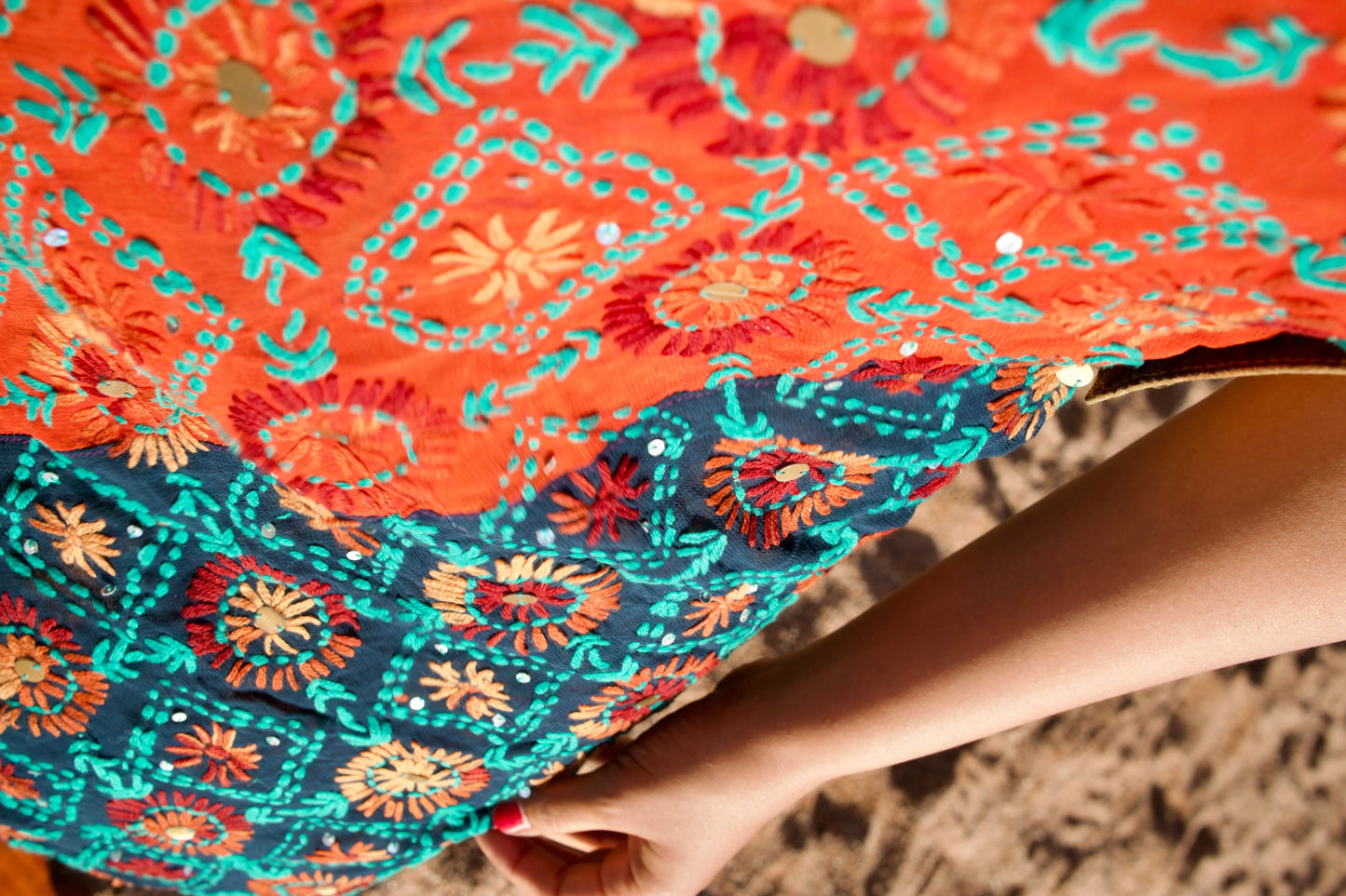 Gaia Hand Embroidered Backless Dress