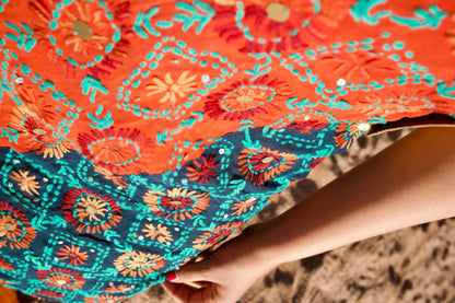 Gaia Hand Embroidered Backless Dress