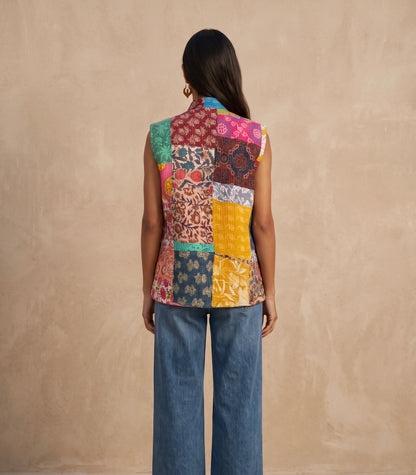 The Reversible Artisan Cotton Jacket| Purple Back