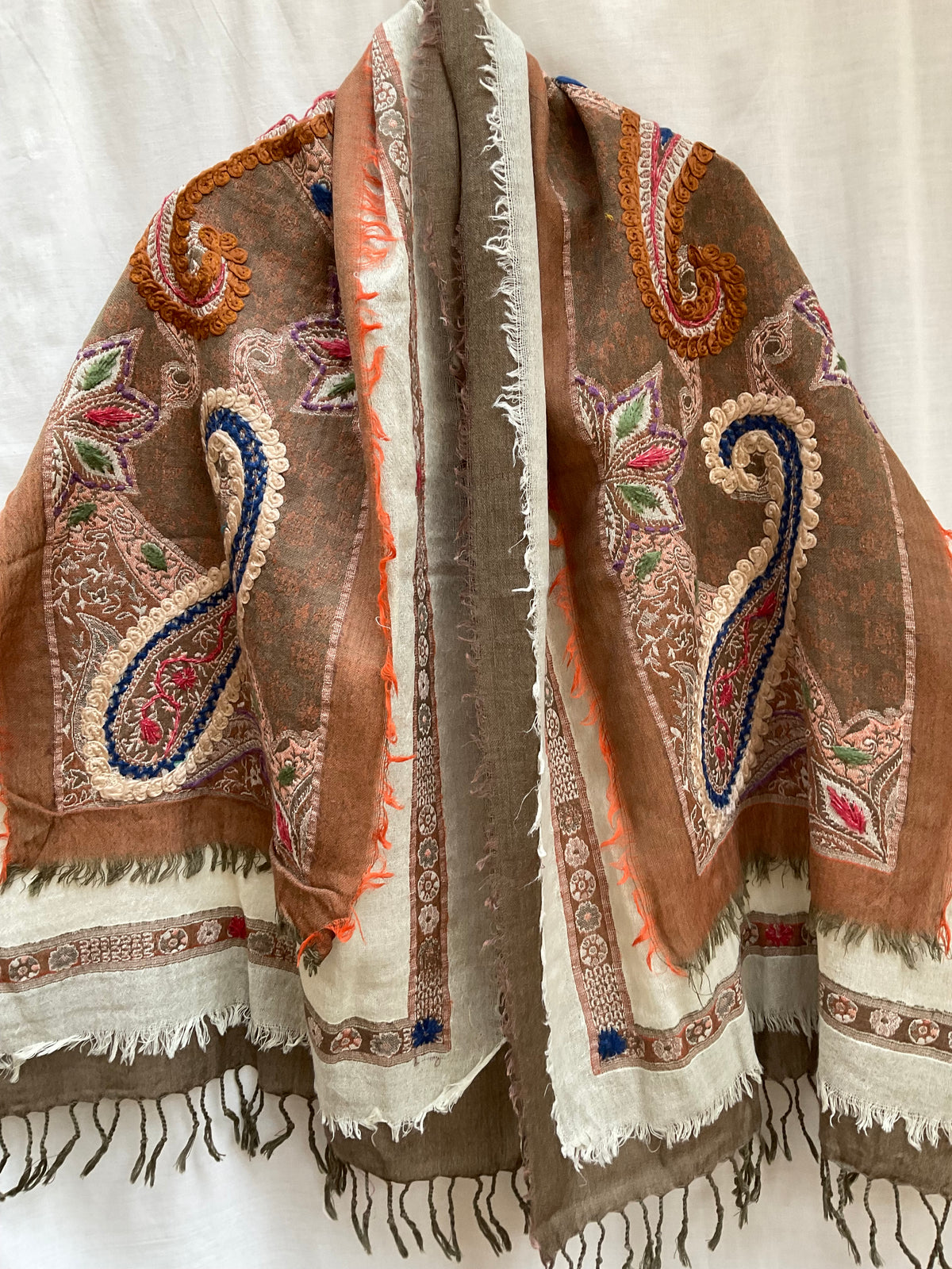 Tanvi Artisan 3 Layers Wool Scarf| Brown