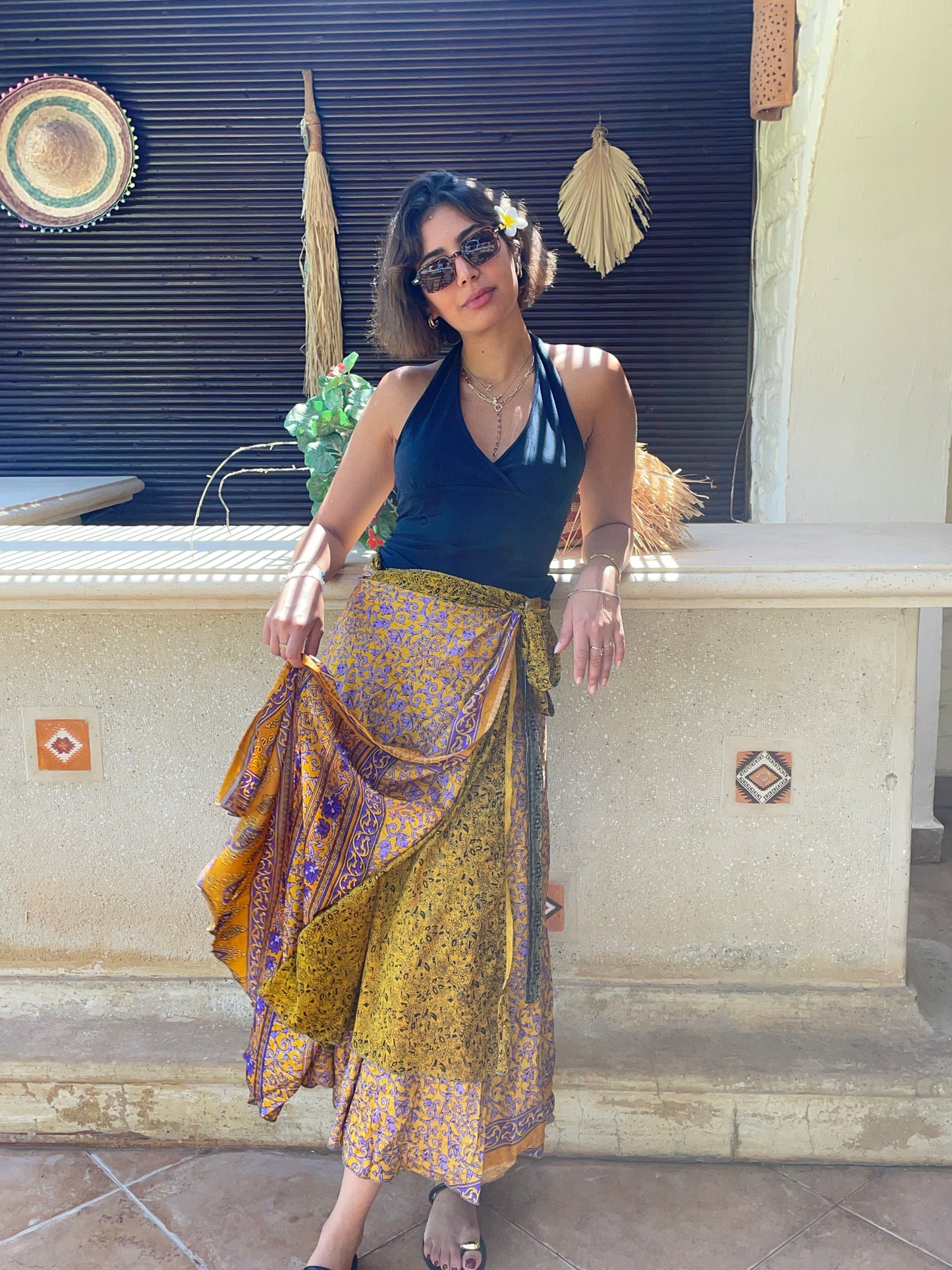 Biba Silk Double layers Wrap Skirt