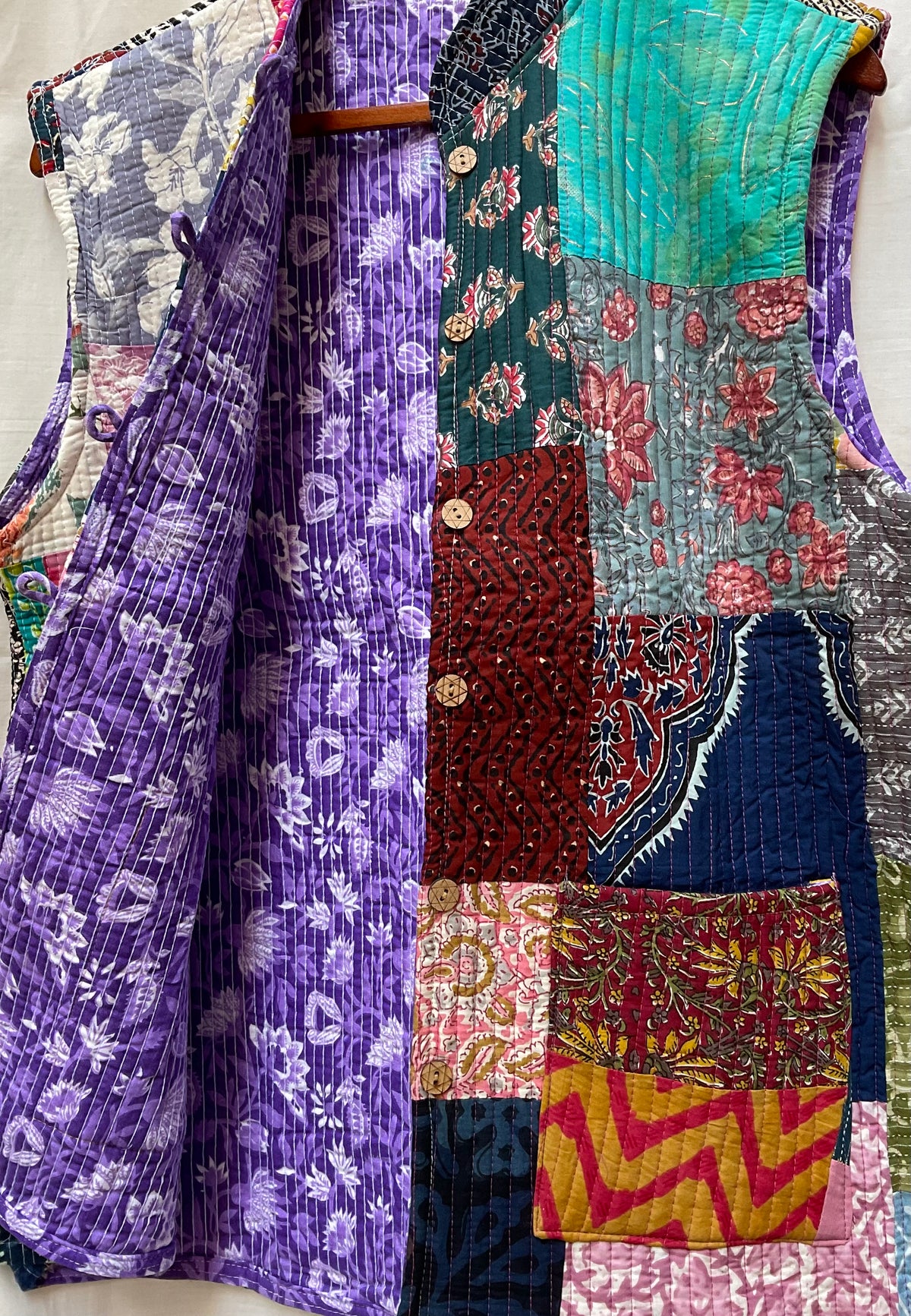 The Reversible Artisan Cotton Jacket| Purple Back