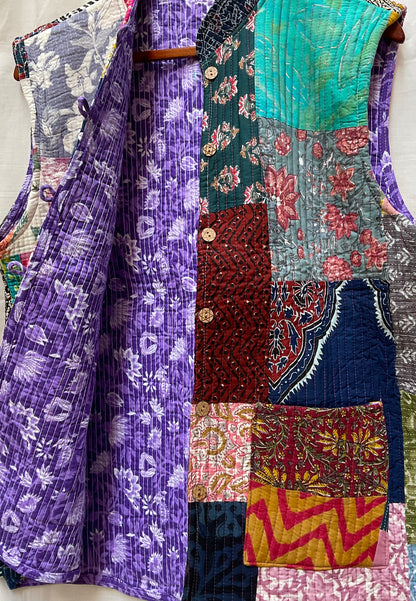 The Reversible Artisan Cotton Jacket| Purple Back