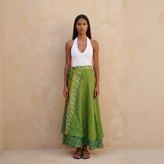 Multi-Wrap Skirt & Dress| Parrots Green