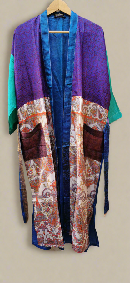Isa Pure Silk Patchwork Kimono