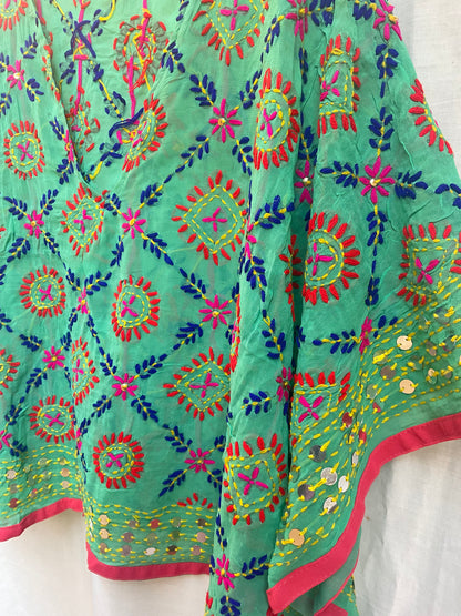 Azmiralda Hand Embroidered Top| Mint