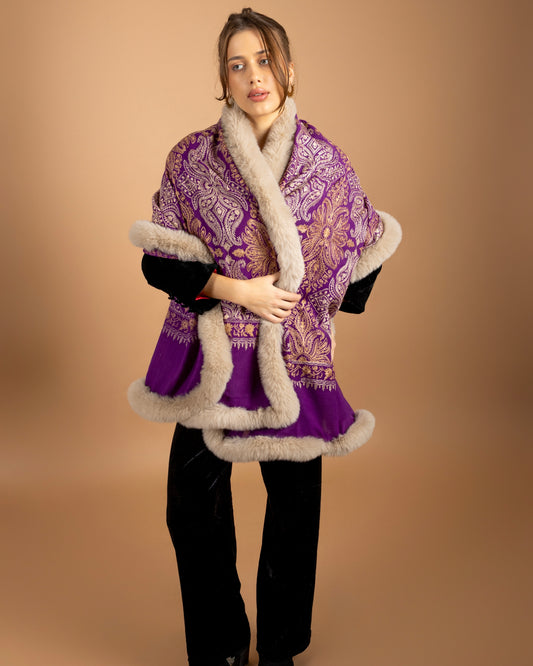 The Lilac Purple Light Cashmere Shawl
