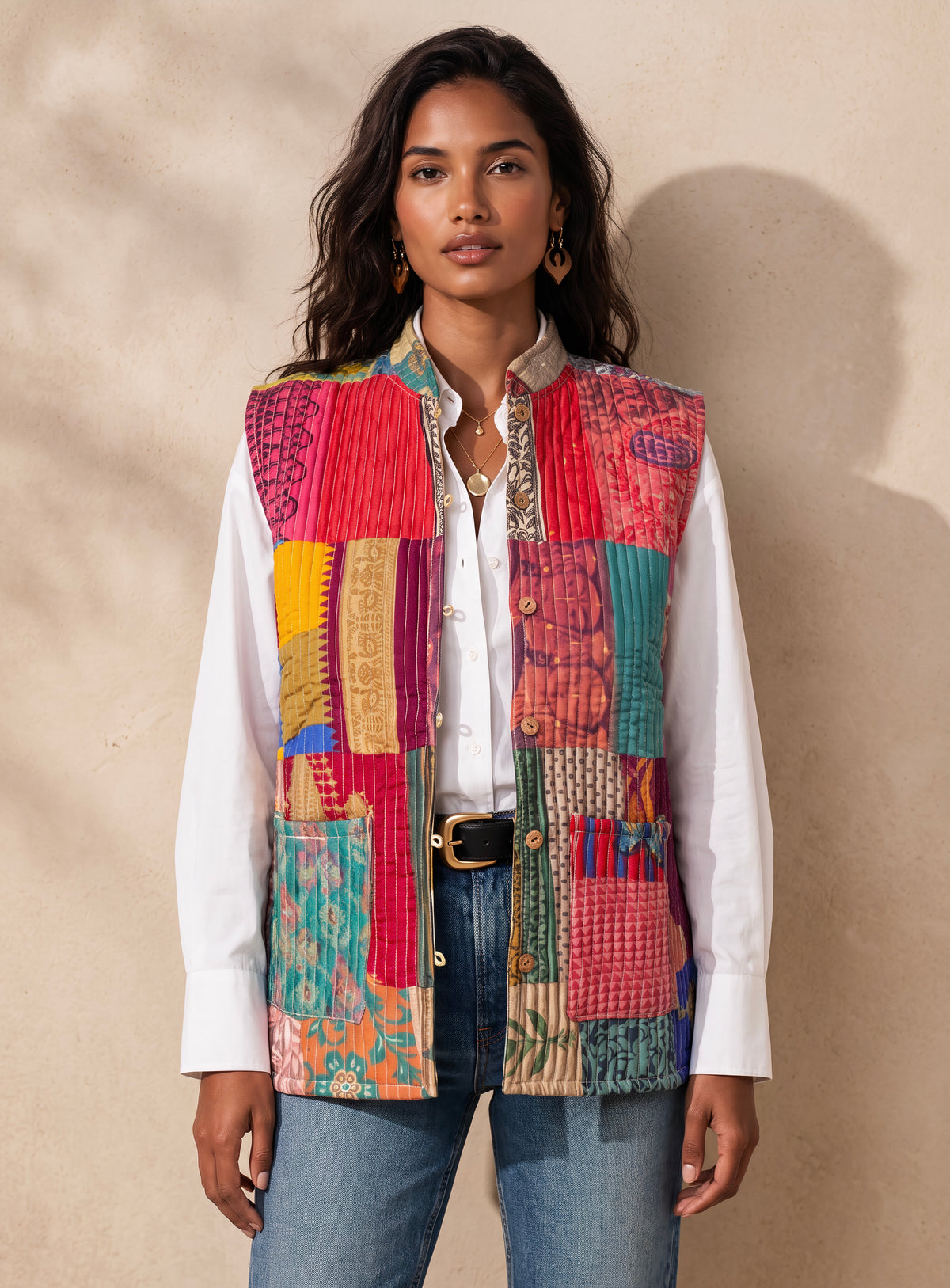 The Reversible Artisan Silk Jacket| Lemon Green Back