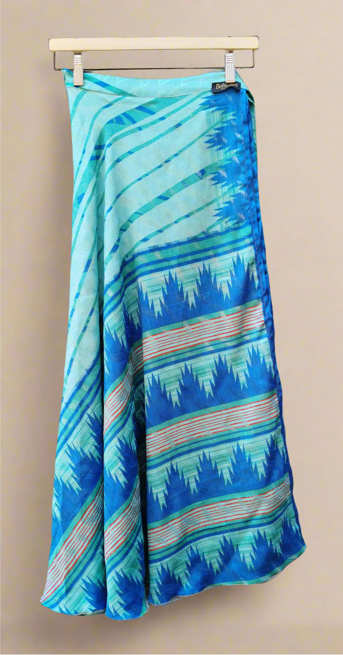 Aimee Silk Double Layers Wrap Skirt