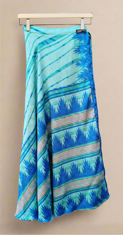 Aimee Silk Double Layers Wrap Skirt