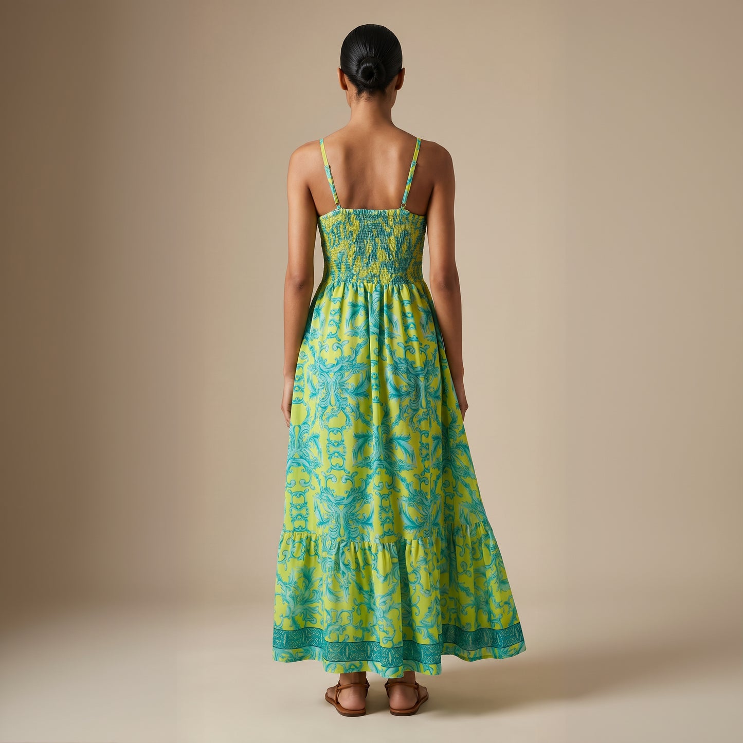 The Aurelia Silk Dress Green Canary