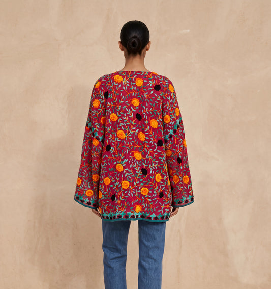The Artisan Cardigan| Fuchsia