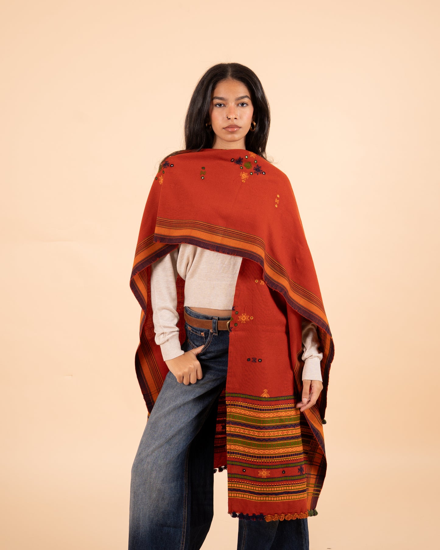 Ishtar Hand-Loomed Cape & Shawl | Ember