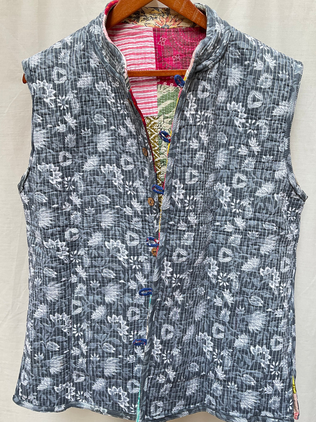 The Reversible Artisan Cotton Jacket| Grey Back