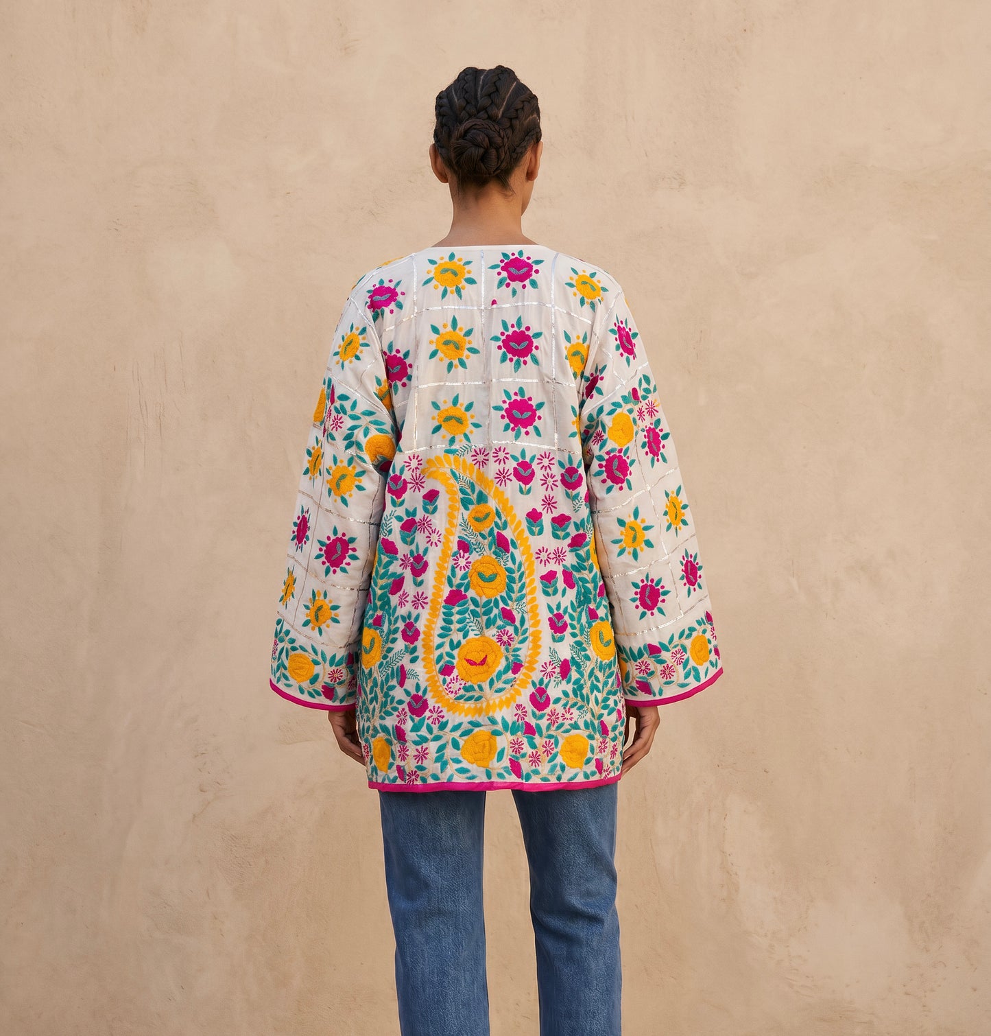 The Artisan Silk Cardigan| White