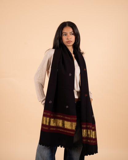 The Desert Shimmer Shawl| Black