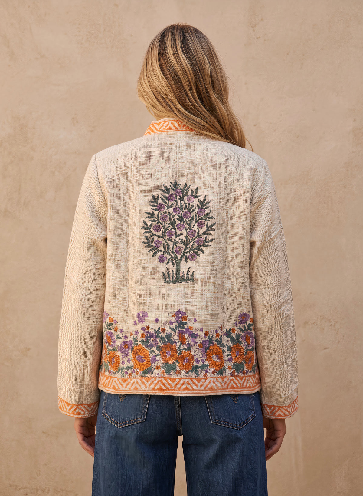 The ECLIPSE Botanical Block-Print Jacket