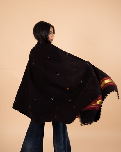 The Desert Shimmer Shawl| Black