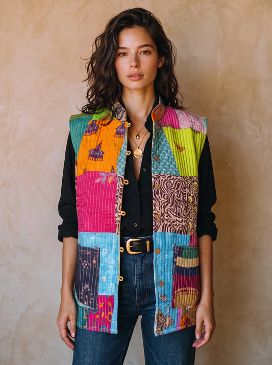 The Reversible Artisan Silk Jacket| Orange Blossom Back