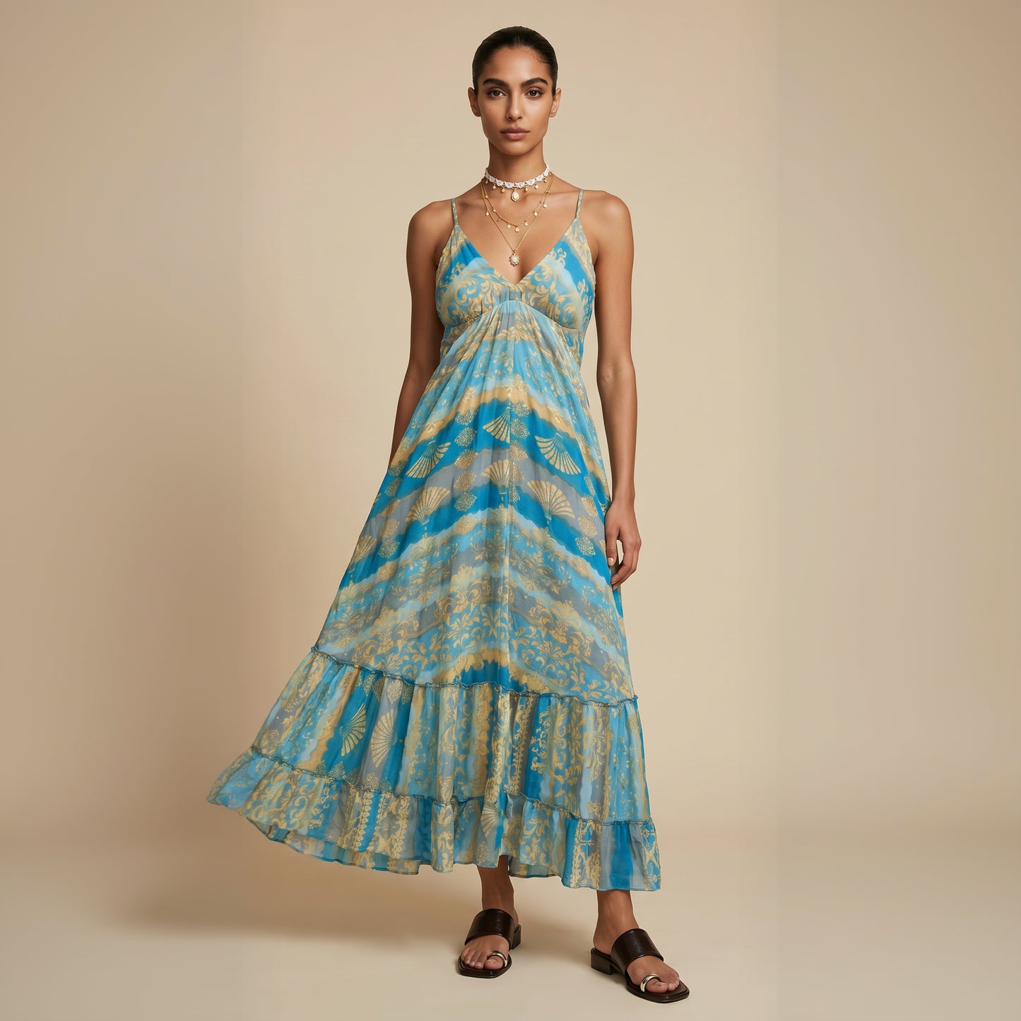 Maya Silk Dress| Sea Shells