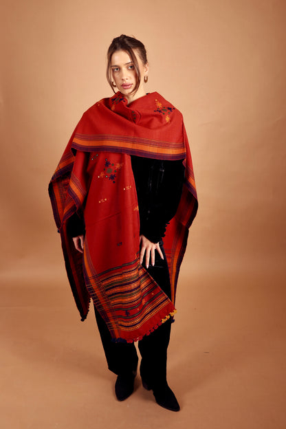 Ishtar Hand-Loomed Cape & Shawl | Ember