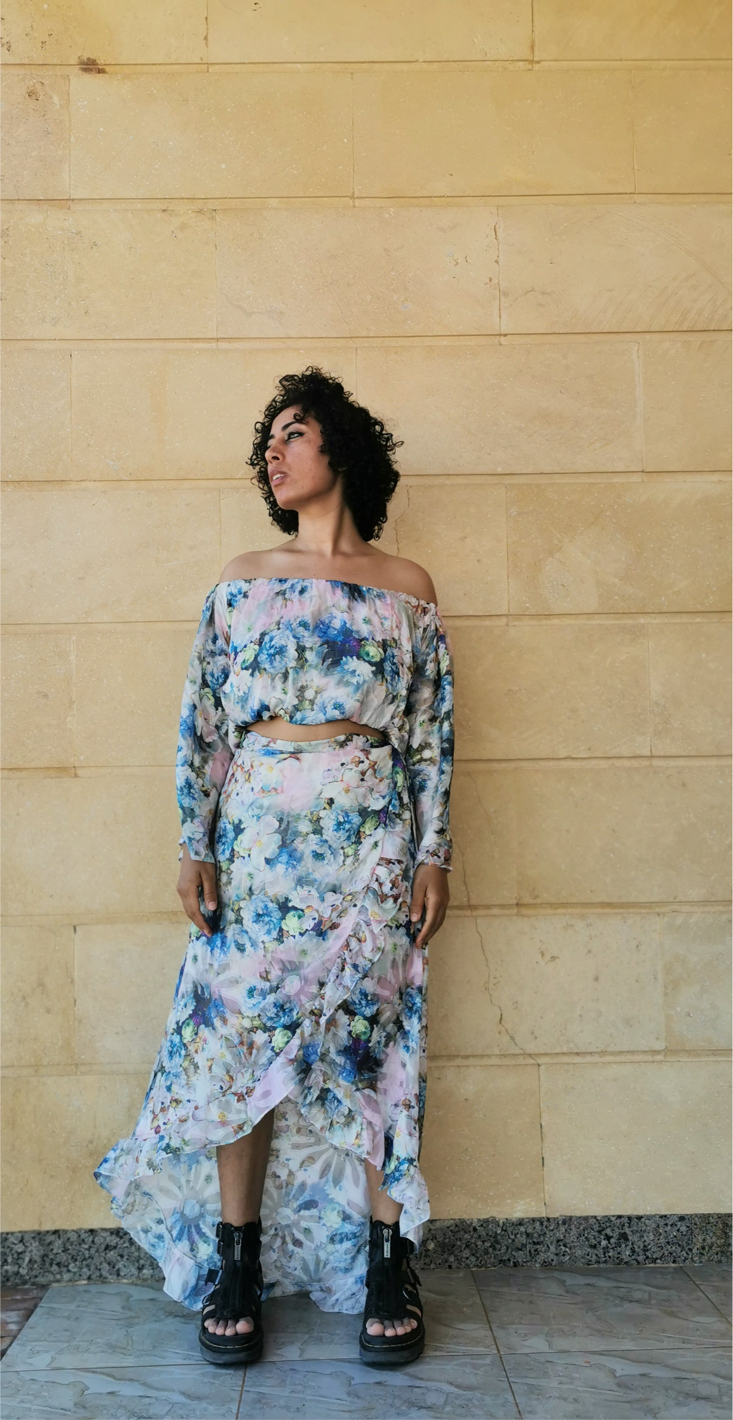 Rossa Wrap Skirt and Off shoulder Top Set