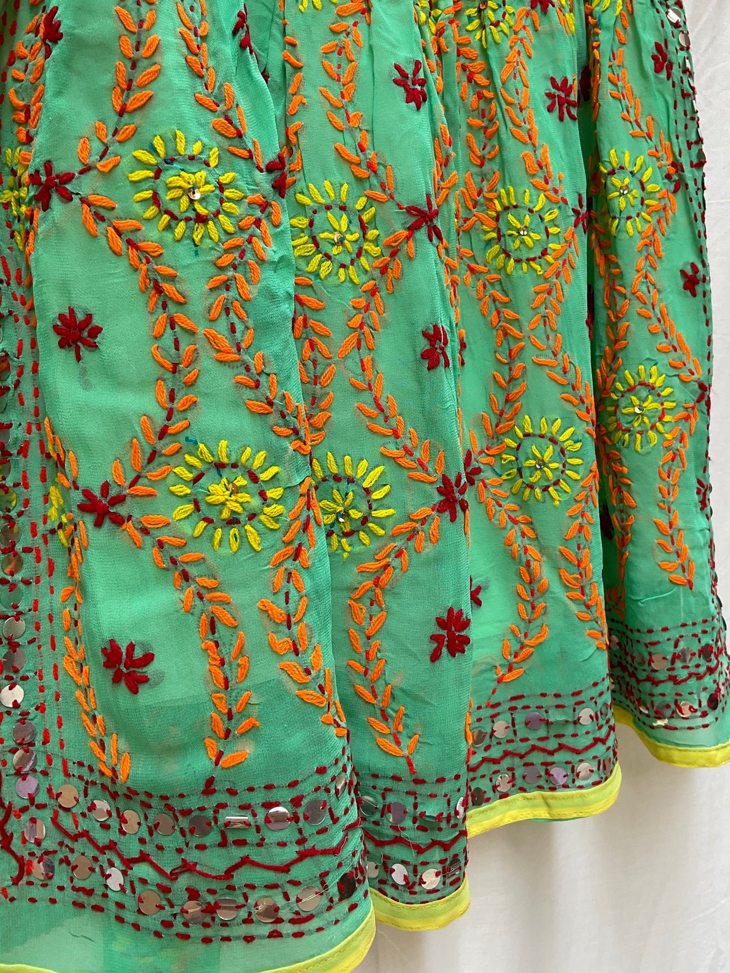 Hand-Embroidered Mini Skirt Lemonade