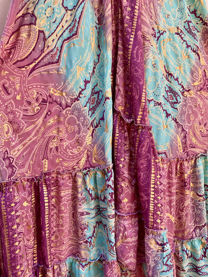Maya Silk Backless Dress|Purple