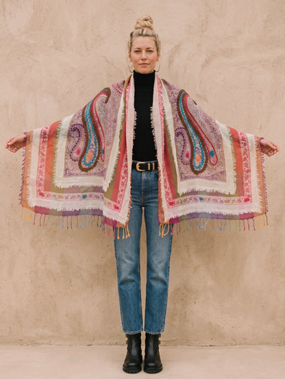 Tanvi Artisan 3 Layers Wool Scarf| Peachy