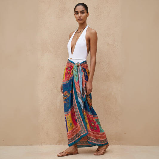 Kira Shimmer Silk Scarf & Beach Wrap