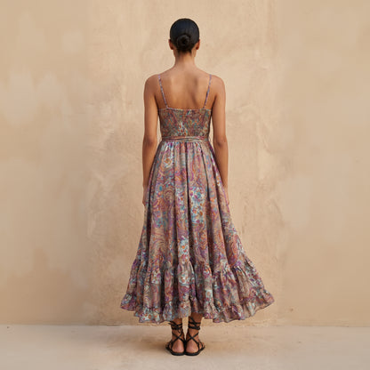 The Aurelia Silk Dress Lavender Gold