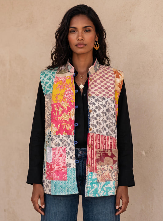 The Reversible Artisan Cotton Jacket| Grey Back