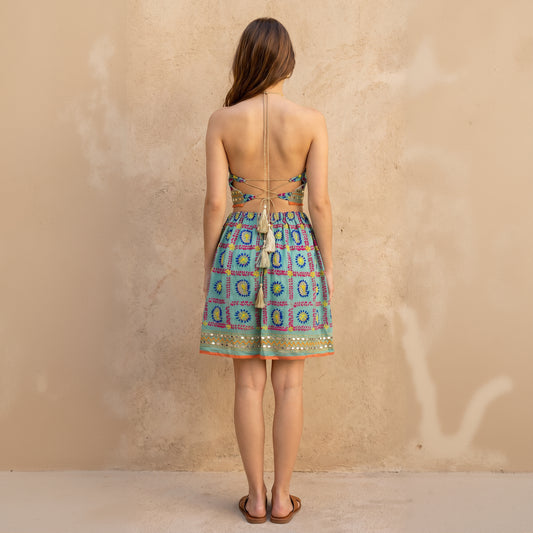 Luna Embroidered Top and Skirt Set