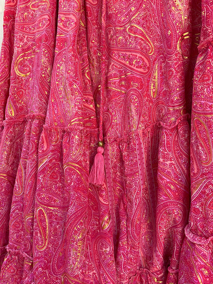 Maya Silk Backless Dress Fuchsia